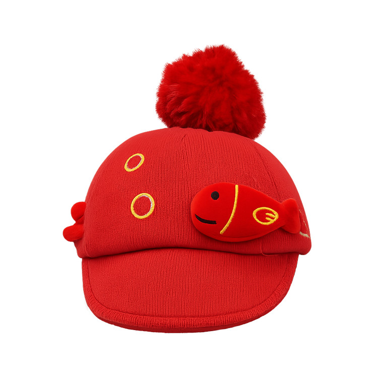 کلاه بچگانه پوم پوم دار طرح ماهی فانتزی