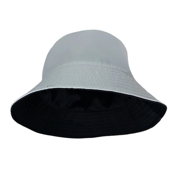 کلاه باکت دو رو کتان سفید و مشکی