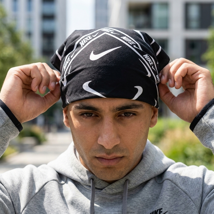 باندانا مشکی طرحدار | دستمال سر و گردن طرح Nike